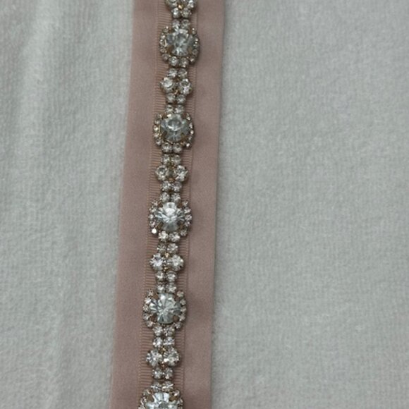 Vera Wang Formal White Collection Bridesmaid Dress Pink Chiffon Jeweled Belt 4 - Picture 15 of 16